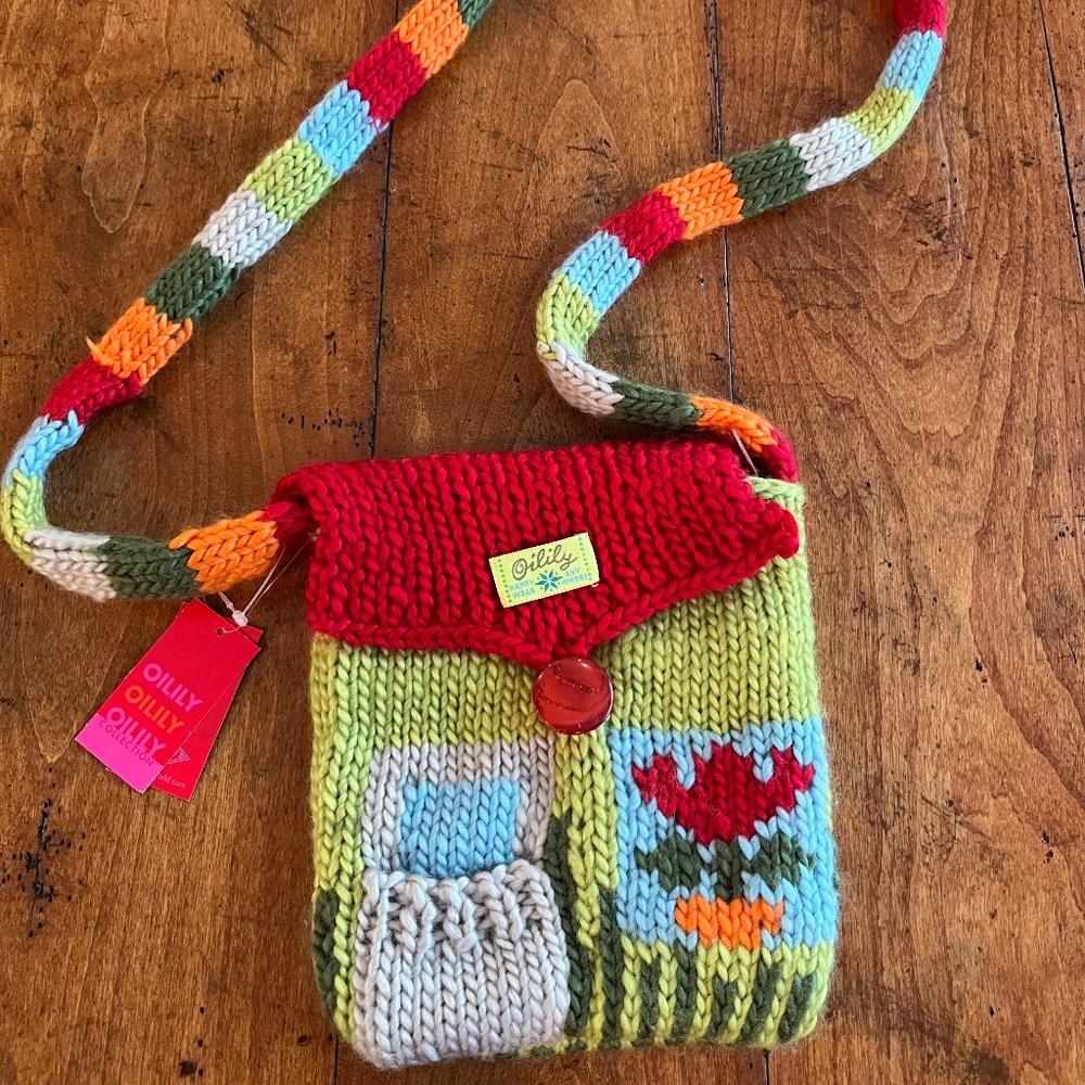 Unique bohemian knit bag -- Oilily -- never used
